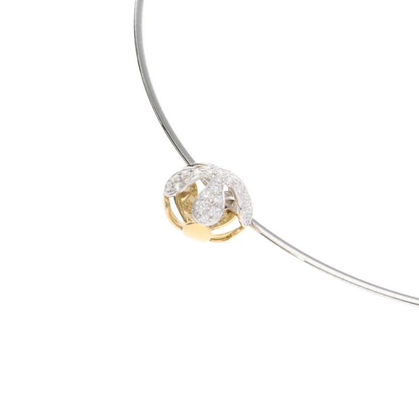 MIKIMOTO/K18YG/WG ミキモト/K18WG/YGダイヤオメガNC 0.48/11.0//0.48/Aランク/75