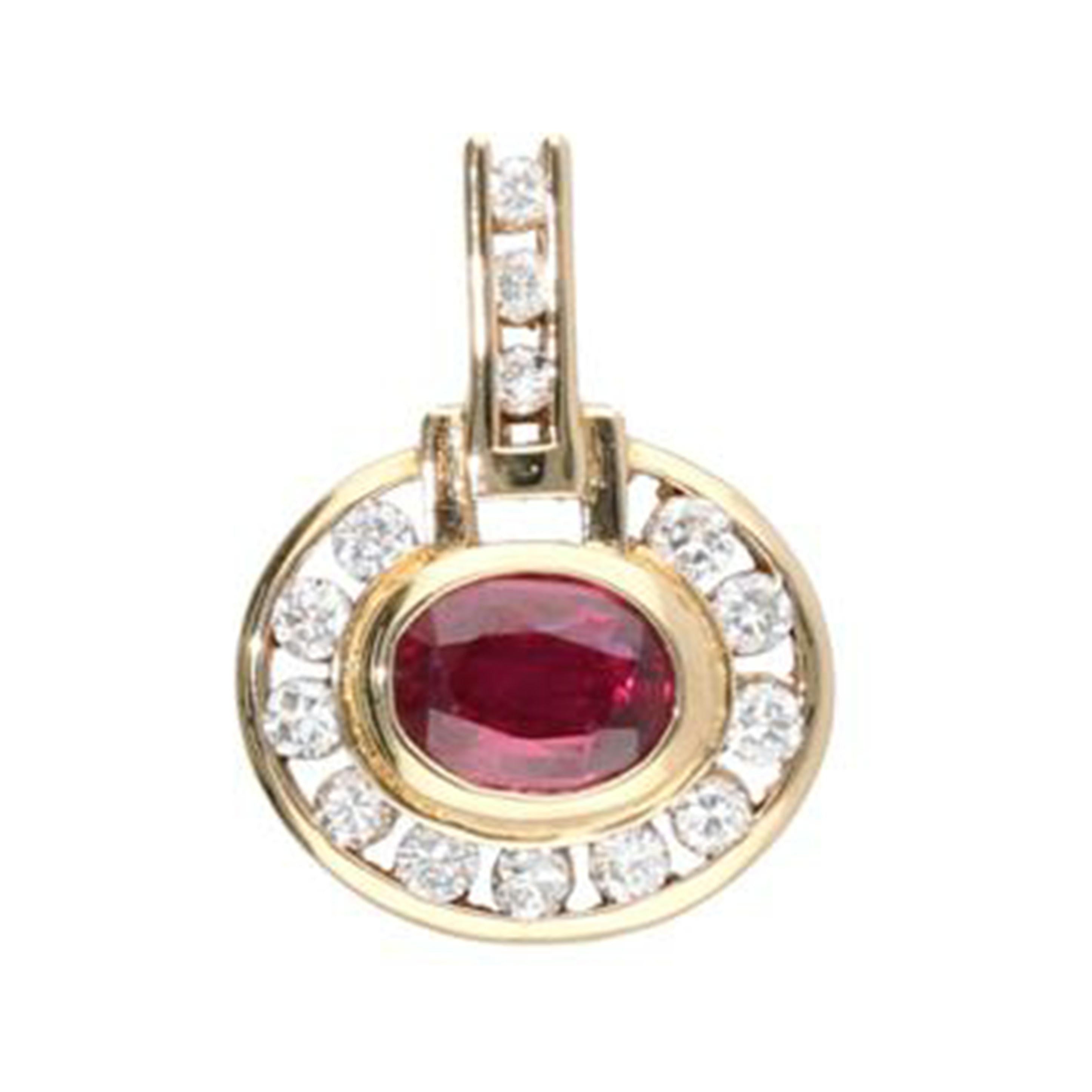 /ペンダントヘッドK18ルビーダイヤPH0.65/0.26//Aランク/75