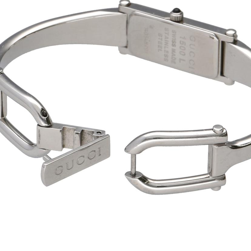 GUCCI グッチ/バングルウォッチ・GGシルバー1Pダイヤ/クオーツ/1500L//140*****/ABランク/75