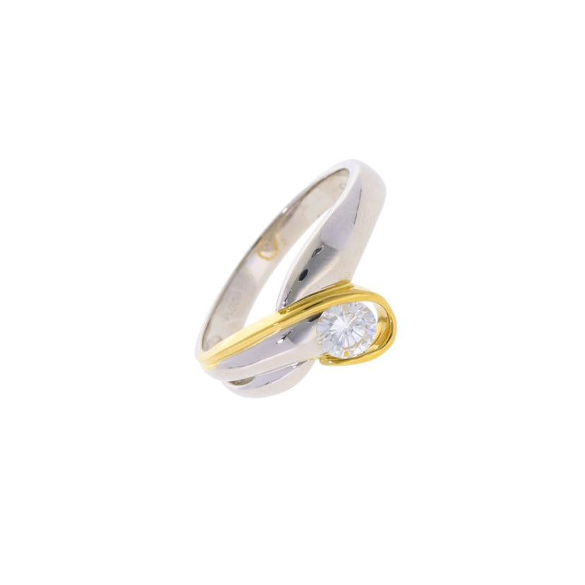 Pt900/K18/Pt/K18ダイヤR 0.348/#14.5/4.7//0.348/Aランク/75