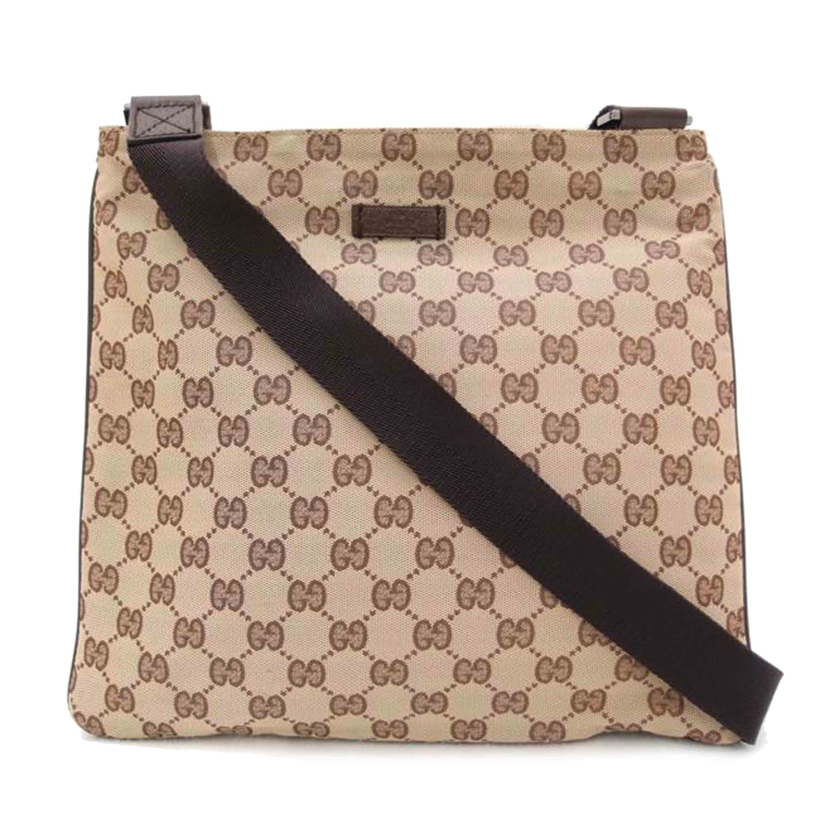 GUCCI グッチ ショルダーバッグ 斜め掛け 型崩れ 茶 メンズ レディース/GGキャンバスショルダー/ブラウン/132907//002***/Aランク/69