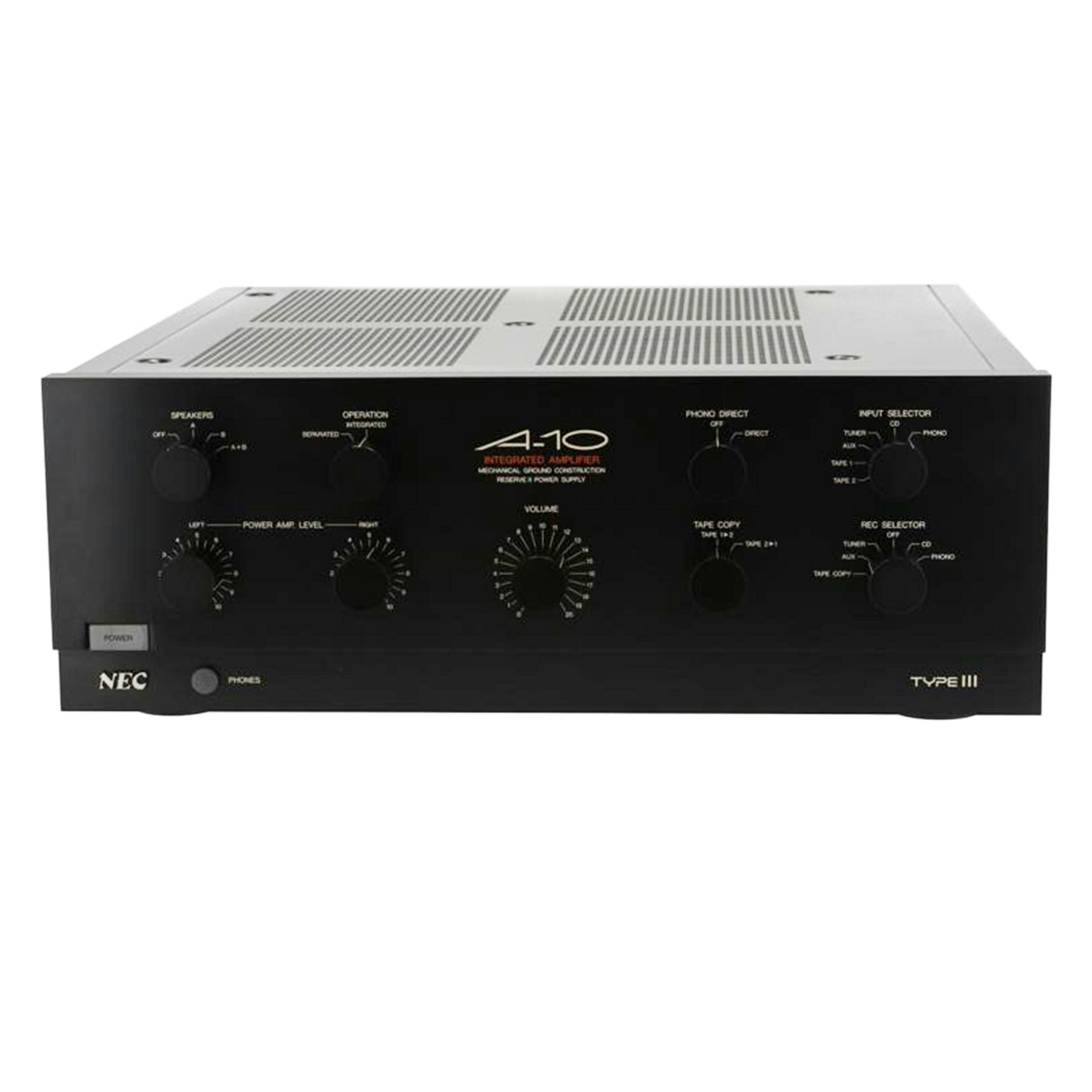 NEC A-10 TYPEⅢ プリメインアンプ 動作品 NEC A-10 TYPE III
