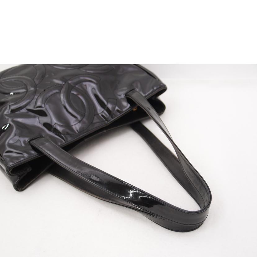 CHANEL シャネル パテント 黒 ショルダーバッグ トートバッグ 肩掛け レディース/トリプルココマークエナメルトート/ブラック//984****/ABランク/69