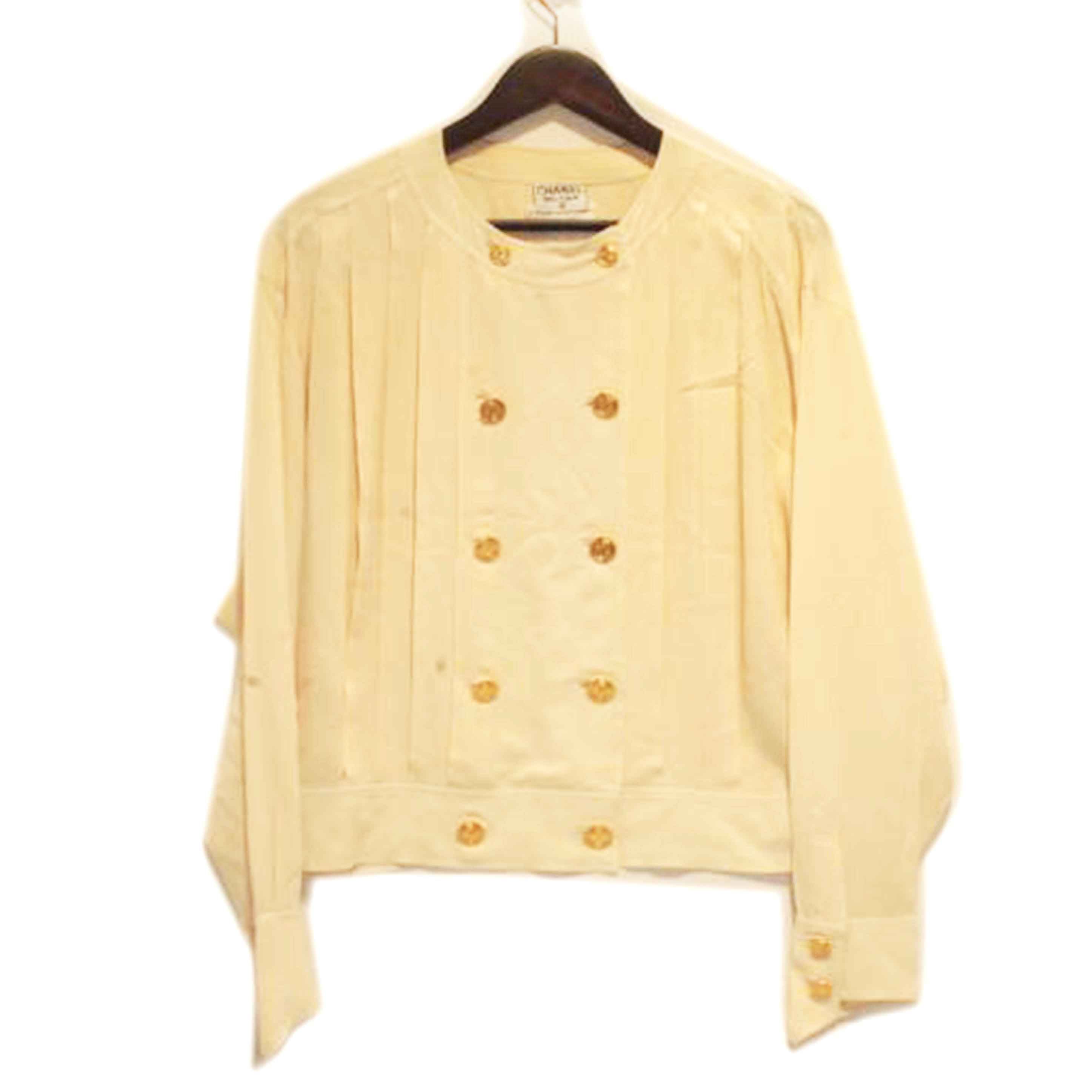 CHANEL シャネル/ビンテージタグGDボタンシャツジャケットシルク//ABランク/92