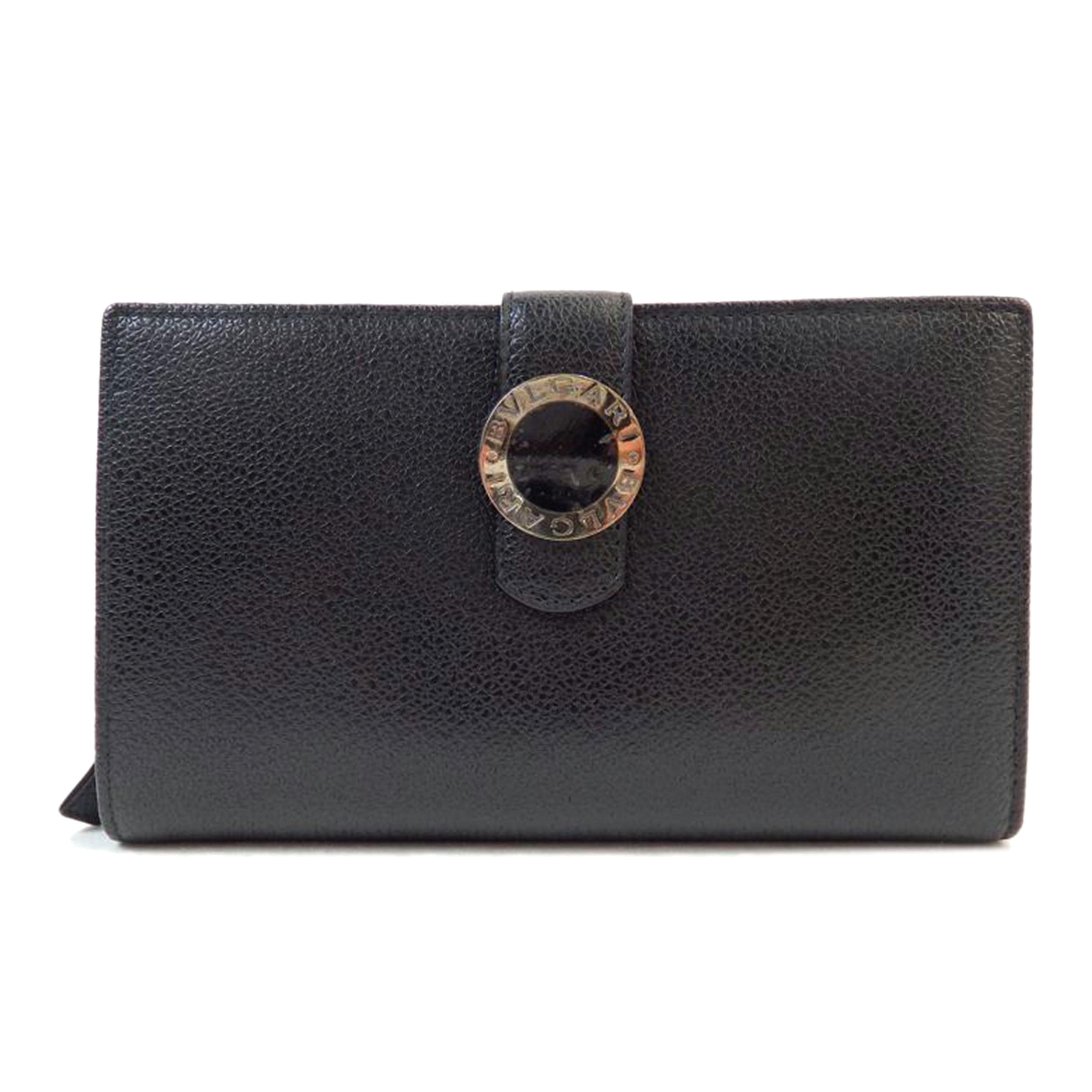 BVLGARI ブルガリ/二つ折り長財布/レザー/ブラック/22260//ABランク/72