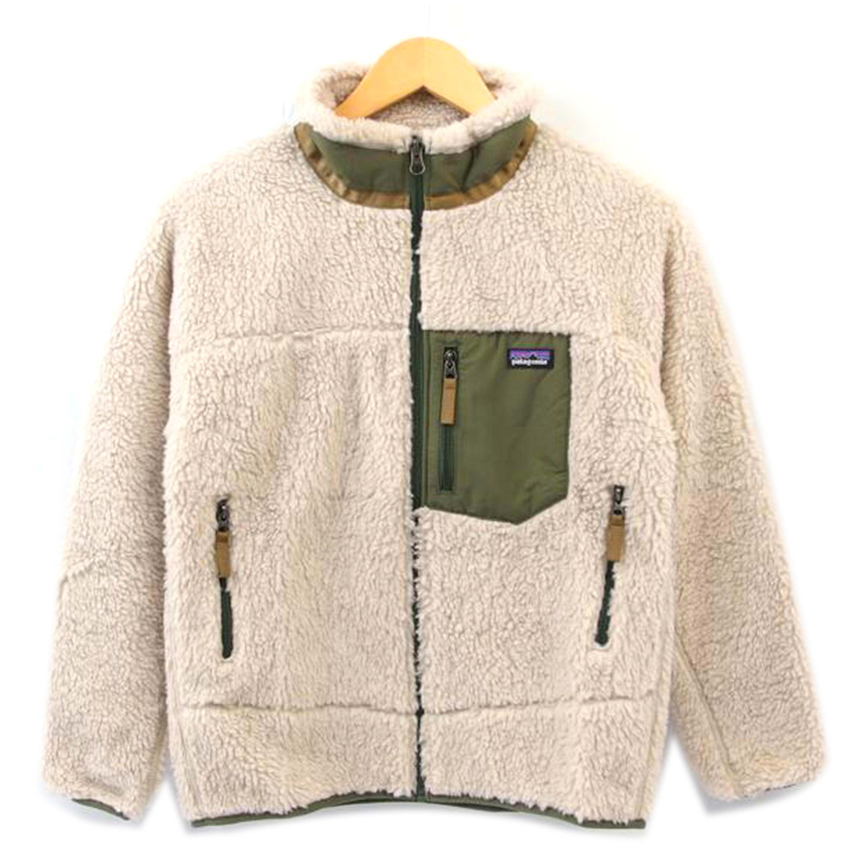 Patagonia/Pataginia キッズレトロX フリースジャケット ナチュラル/コリアンダーブラウン サイズ XL (14)/65625//FA21/SAランク/83