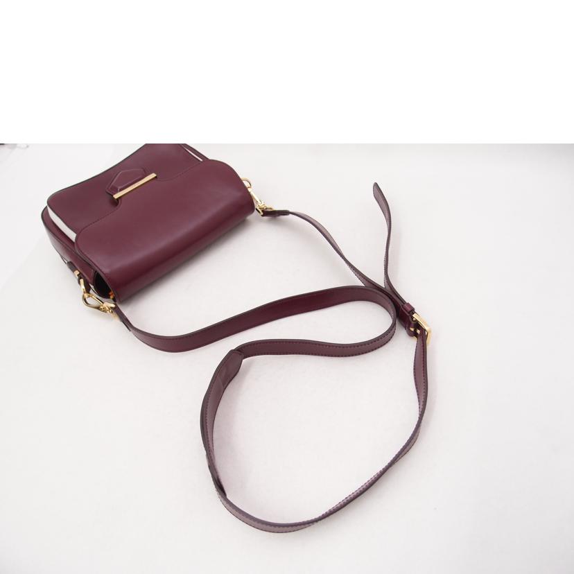 TOD’S トッズ 紫 ショルダーバッグ 斜め掛け 肩掛け レディース/レザーショルダー/ワインレッド//Aランク/69