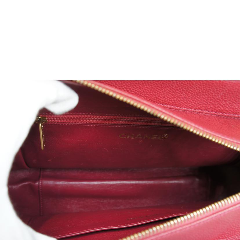 CHANEL シャネル/キャビアスキンチェーントートマトラッセココマークレッド//640****/ABランク/92