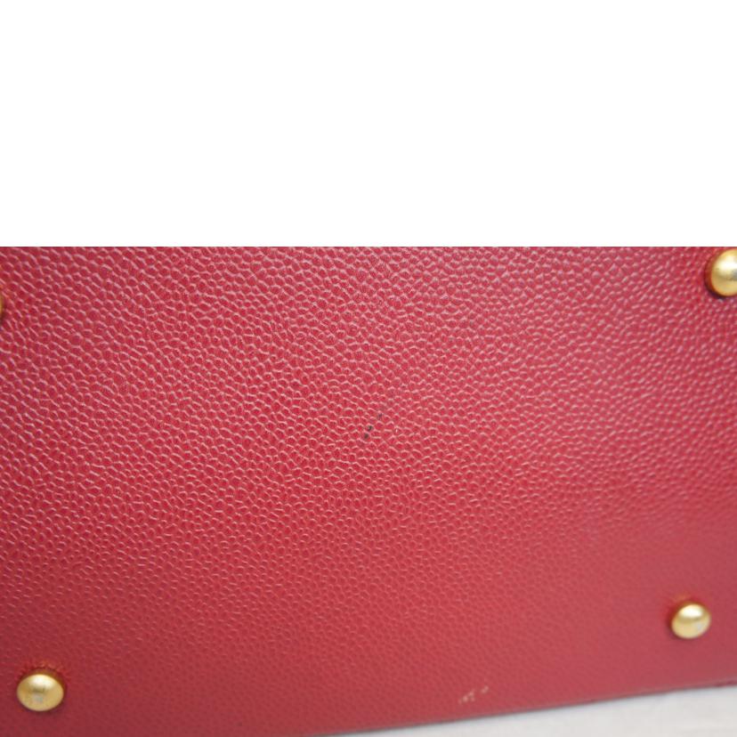 CHANEL シャネル/キャビアスキンチェーントートマトラッセココマークレッド//640****/ABランク/92