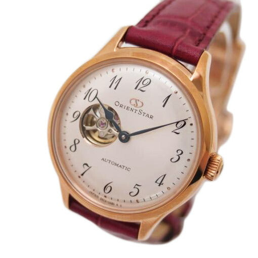 ORIENT STAR オリエントスター 腕時計 未使用品 レディース 白文字盤 革ベルト 55C4-UAA0/クラシック・セミスケルトン/レディース/自動巻き/RK-ND0006S//B8T0278/SAランク/69