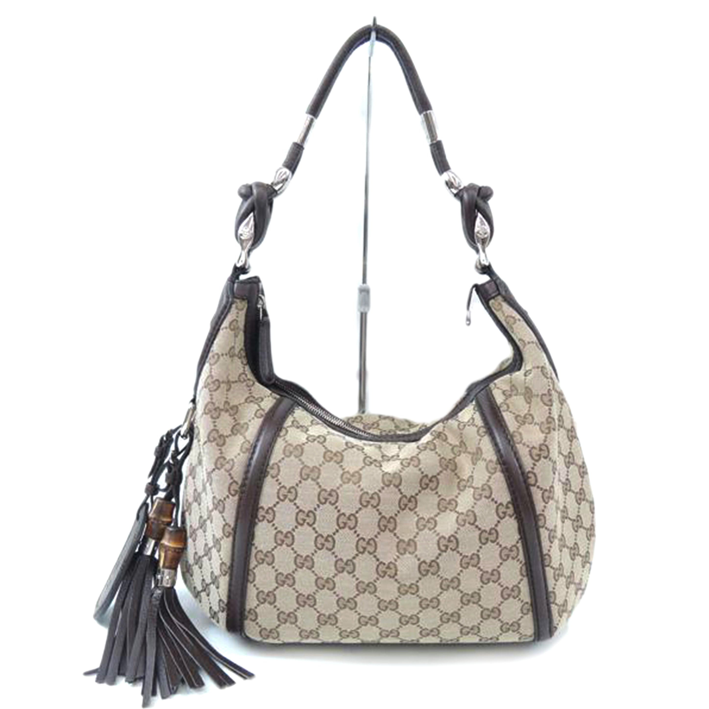 GUCCI グッチ/GGキャンバスバンブーフリンジワンショルダー/240261//005053/ABランク/06