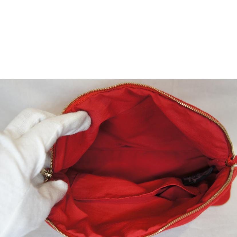 HERMES エルメス/ボリードポーチキャンバスレッド//Aランク/92