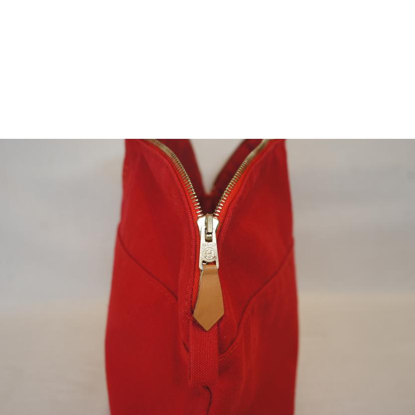 HERMES エルメス/ボリードポーチキャンバスレッド//Aランク/92