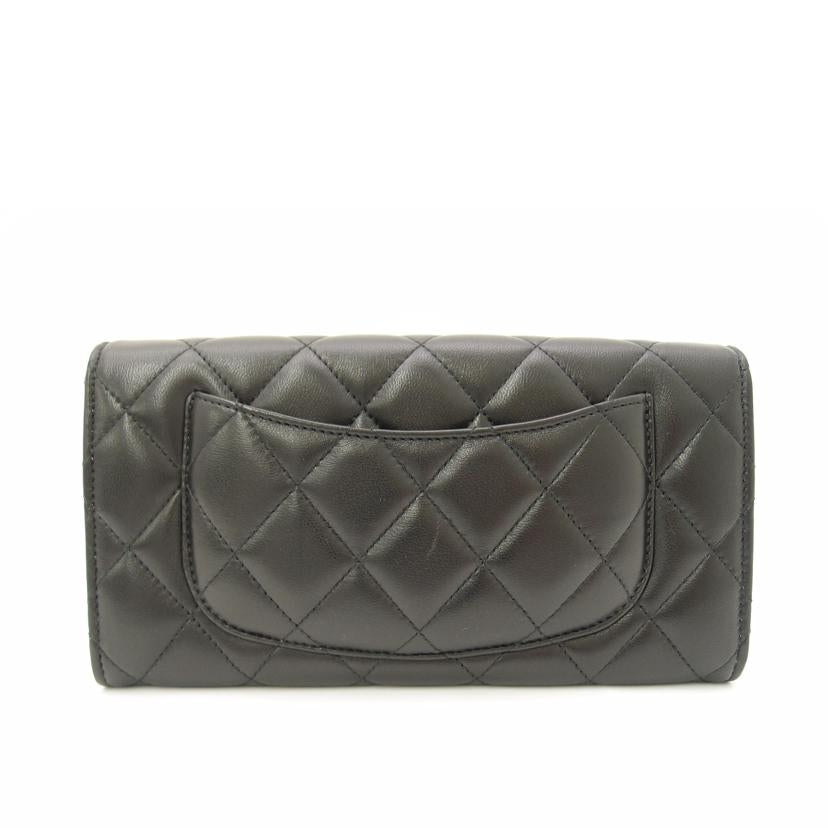 CHANEL シャネル 長財布 ココマーク レザー ゴールド金具/ラムスキン・クラシックロングフラップウォレット/ブラック/AP0241//30046679/SAランク/69