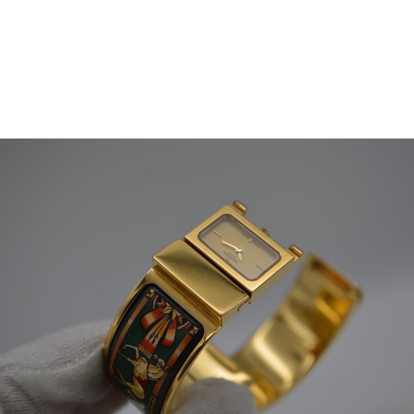 HERMES エルメス/ロケ・バングルウォッチクォーツ/七宝焼/LO1.201//1082992/ABランク/89