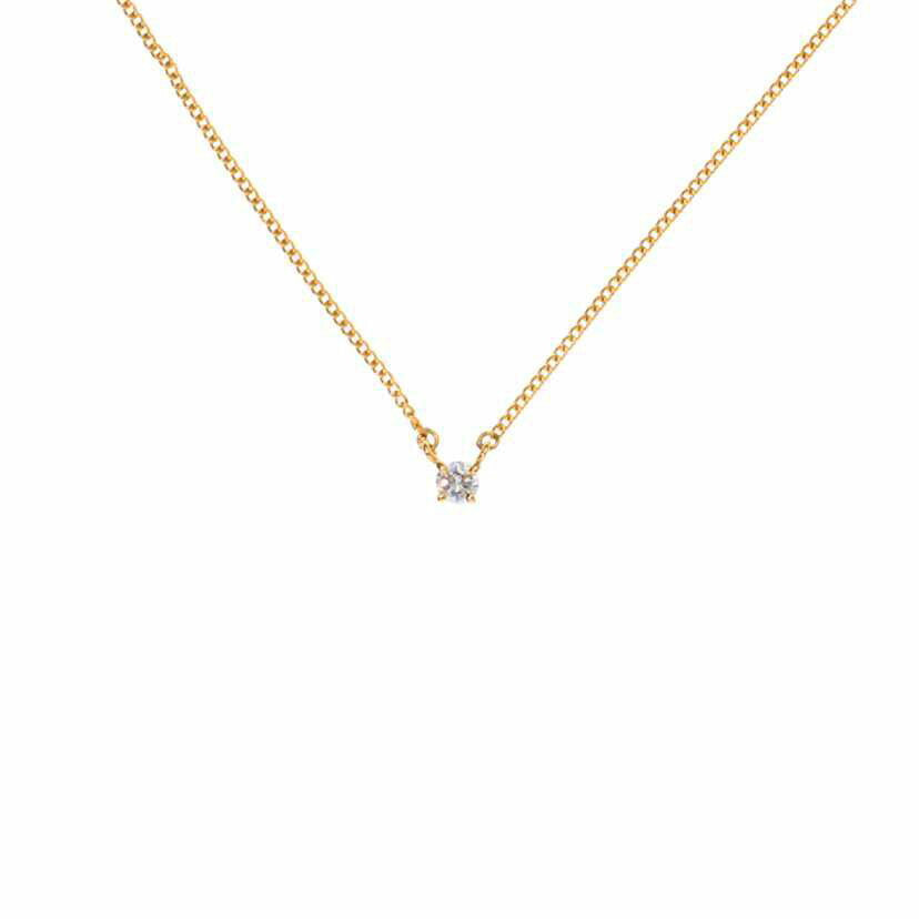 K18/K18ダイヤネックレス 0.10/1.9//D0.10ct/Aランク/75