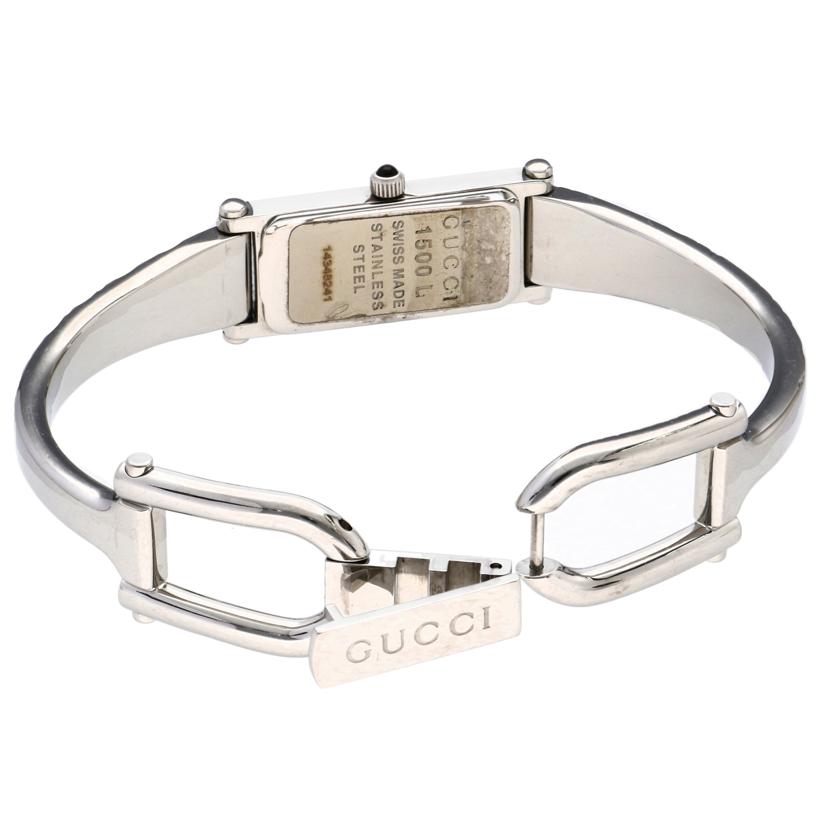 GUCCI グッチ/スクエアバングルウォッチ 1Pダイヤ/SS/クォーツ/1500L//14348241/Bランク/75