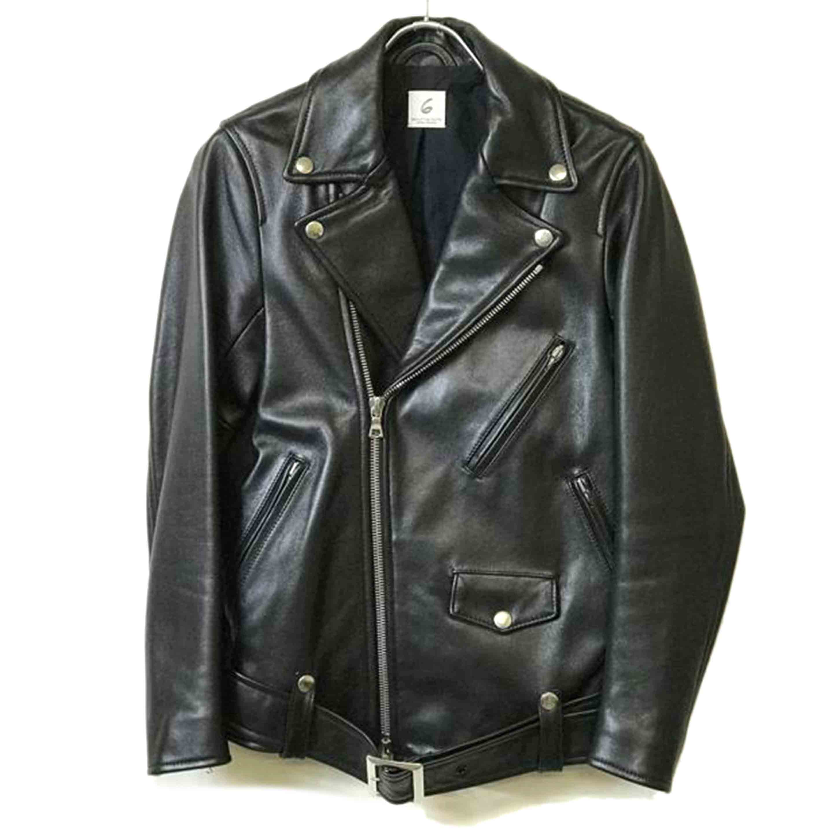 6 BEAUTY&YOUTH ロク ビューティーアンドユース/ダブルライダースジャケット/黒/羊革/8625-199-0024//ABランク/51