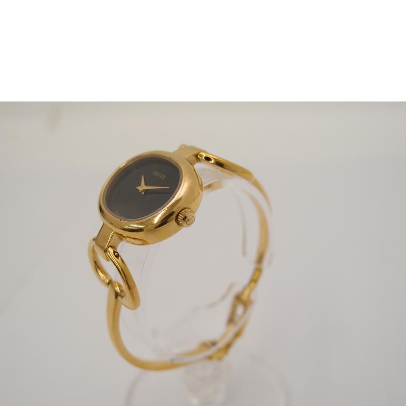 GUCCI グッチ 腕時計 レディース 黒文字盤/バングルウォッチ/ホースビットモチーフ/クォーツ/1600//004****/Bランク/69