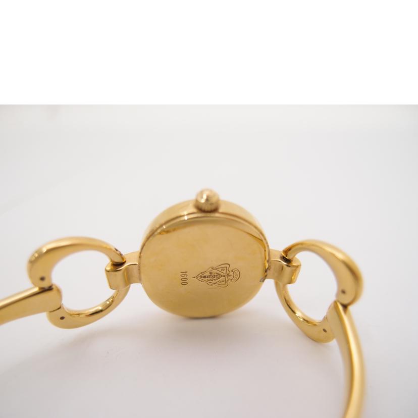 GUCCI グッチ 腕時計 レディース 黒文字盤/バングルウォッチ/ホースビットモチーフ/クォーツ/1600//004****/Bランク/69