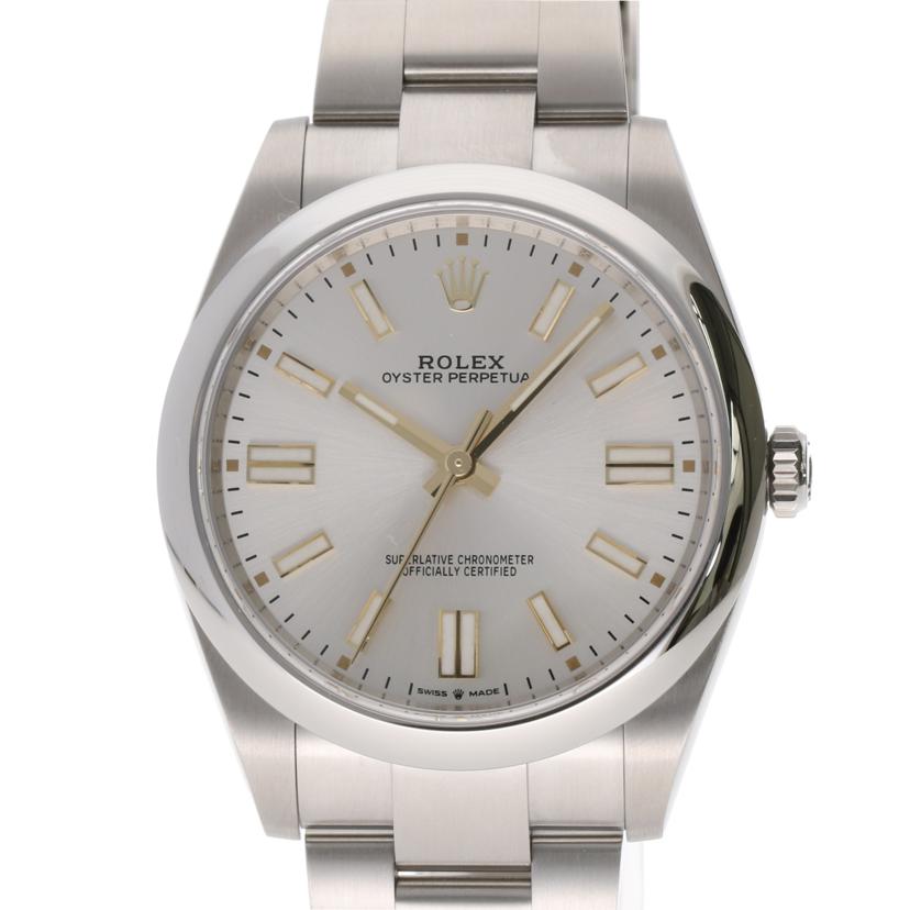 ROLEX ロレックス 腕時計 ランダムシリアル 保証書2023年 ステンレス 自動巻き/オイスターパーペチュアル41・シルバー/ランダム番/124300//4P267204/Aランク/75