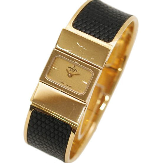 HERMES エルメス 腕時計 レディース リザード ゴールド/ロケ/バングルウォッチ/クォーツ/L01.201//1016893/Bランク/69