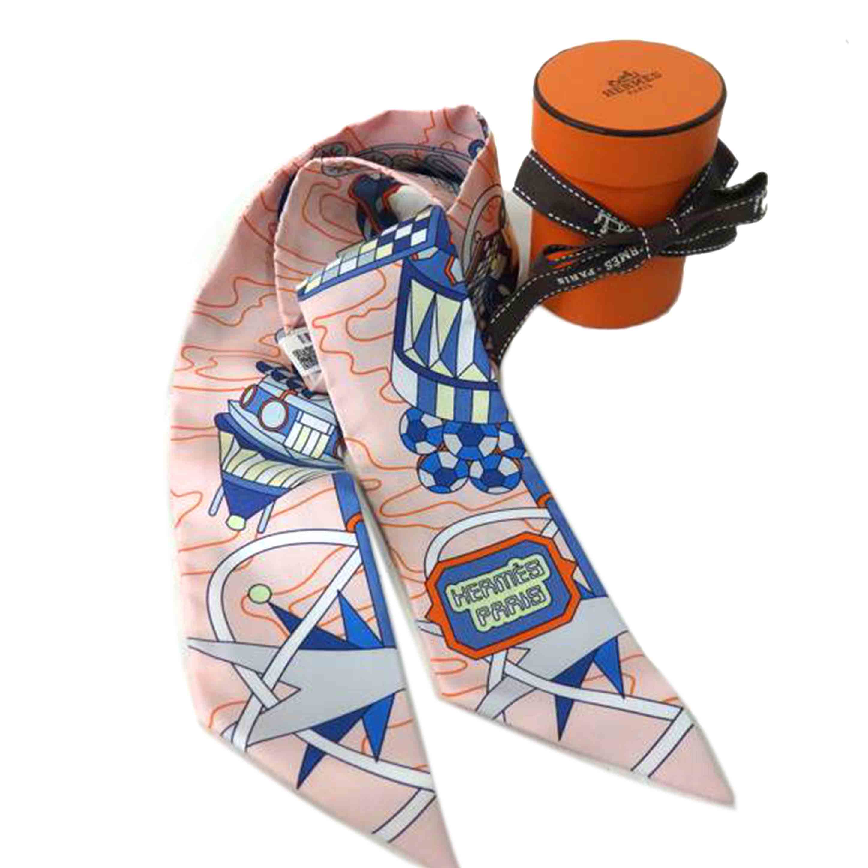 HERMES エルメス/ツイリー/オデッセイ/ローズペール×ブルー×ジョーヌスフレ//SAランク/84