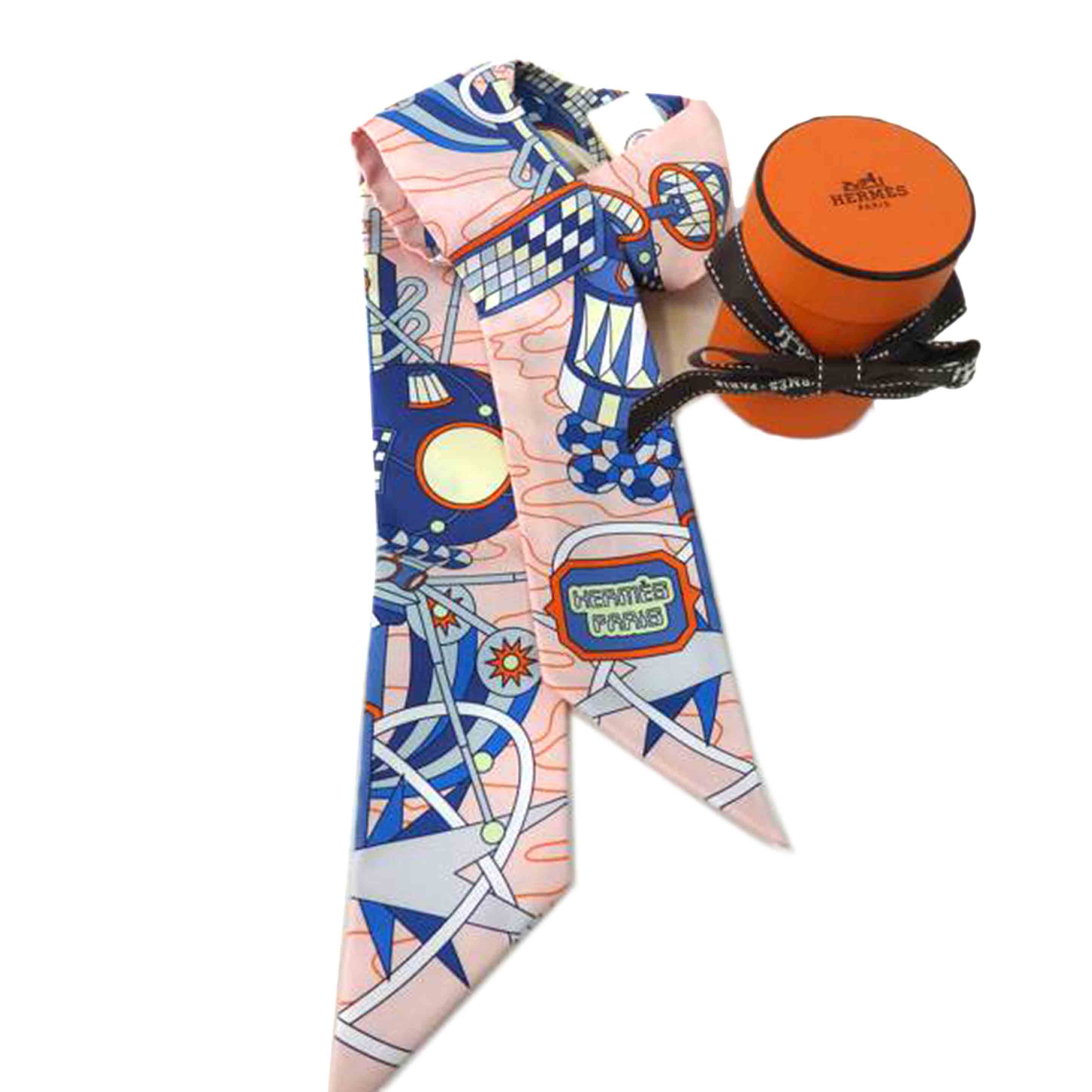 HERMES エルメス/ツイリー/オデッセイ/ローズペール×ブルー×ジョーヌスフレ//SAランク/84