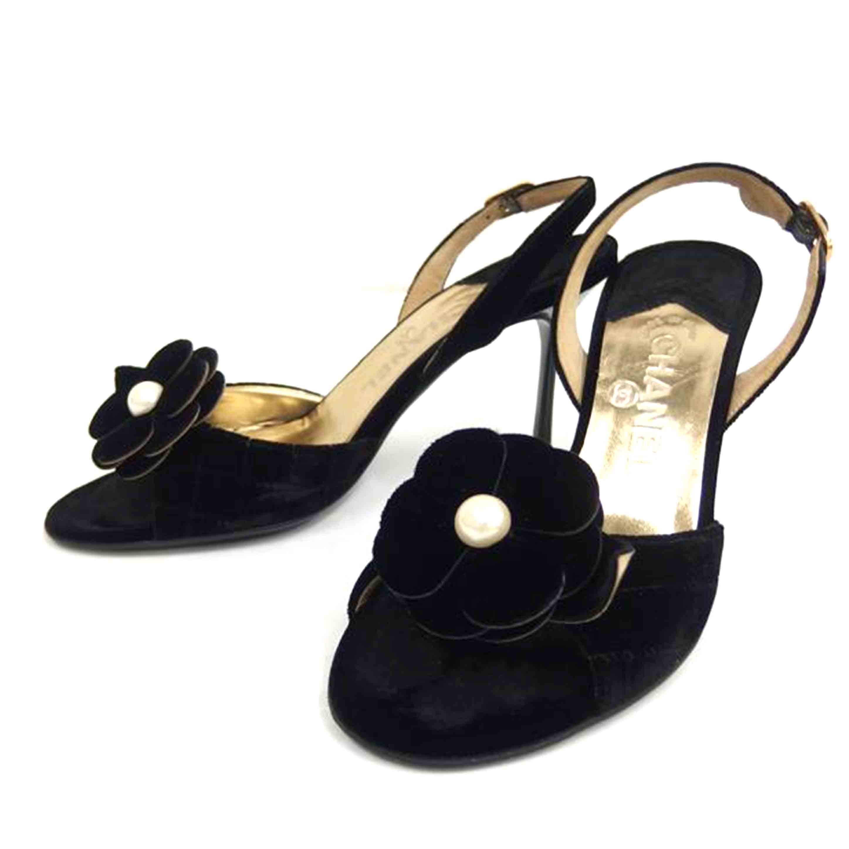 CHANEL シャネル/カメリアベロアパンプス/サイズ37/2/1//約25****/Bランク/82