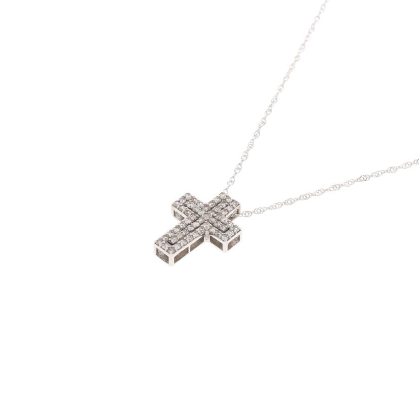 / K18WGダイヤネックレス0.30ct//Aランク/75