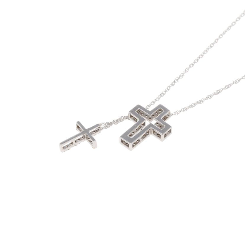 / K18WGダイヤネックレス0.30ct//Aランク/75