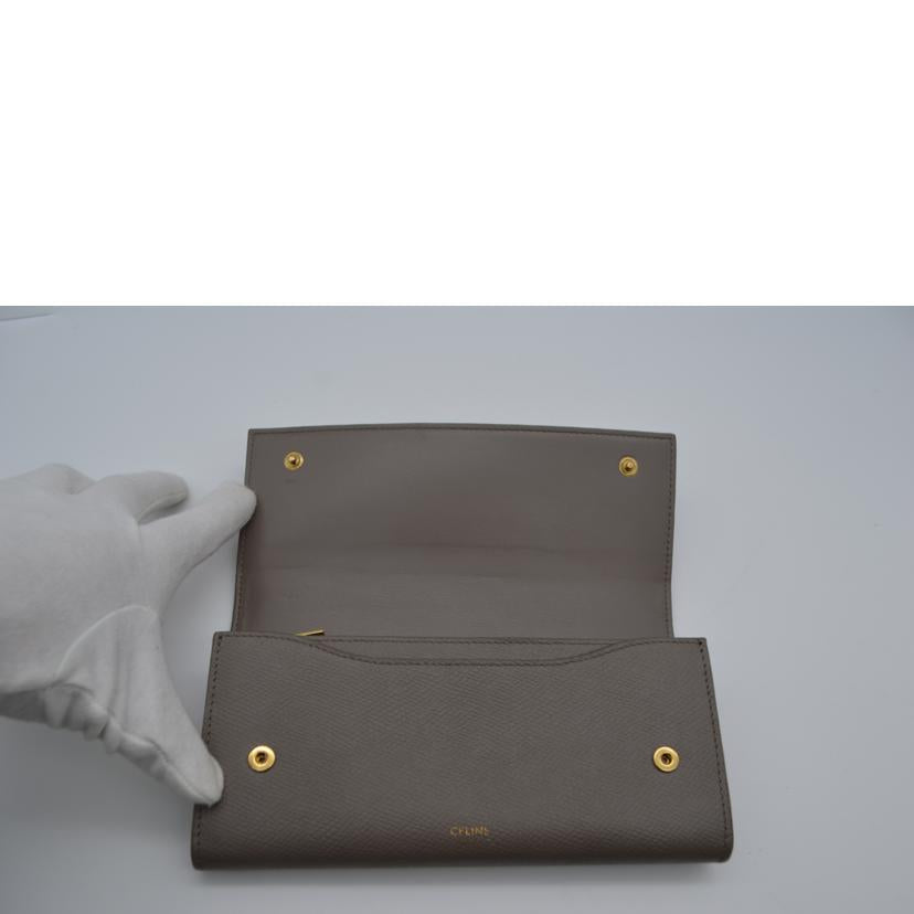 CELINE セリーヌ/グレインドカーフスキンラージフラップ長財布/10B563BEL//W-F******/Bランク/89