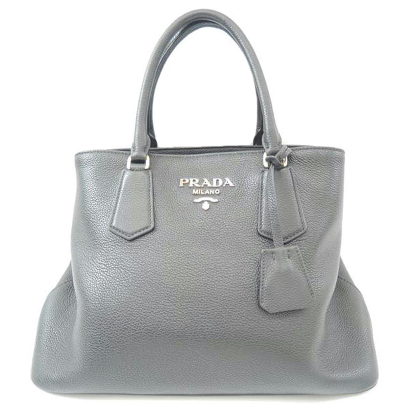 PRADA プラダ/グレージュレザー2Wayハンド/1BA239//203/Aランク/06