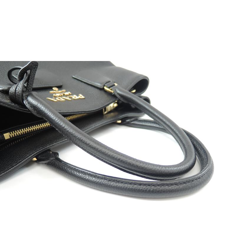 PRADA プラダ/グレージュレザー2Wayハンド/1BA239//203/Aランク/06