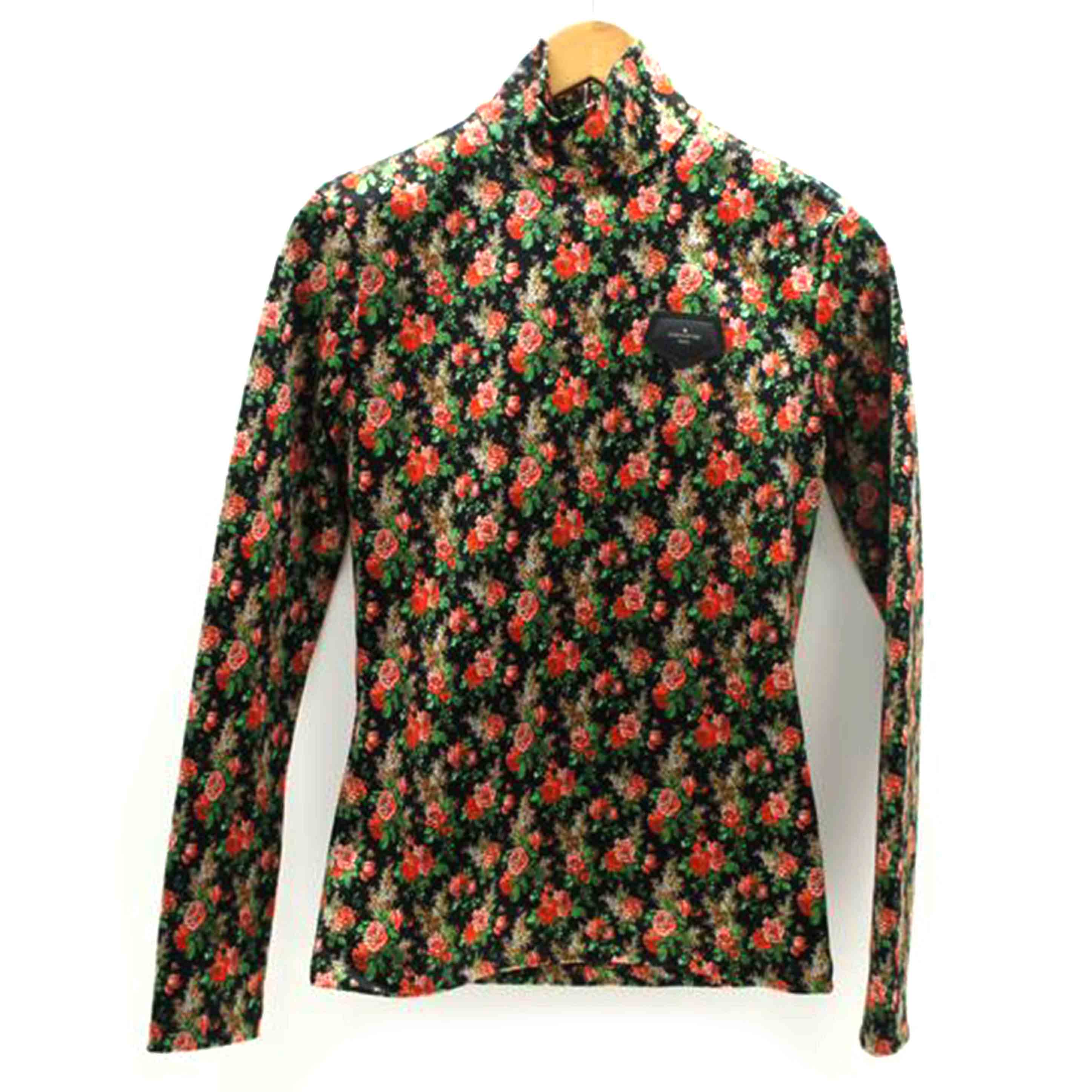 LOUIS VUITTON ルイ・ヴィトン/小花柄 ハーフジップカットソー BLK//ABランク/94