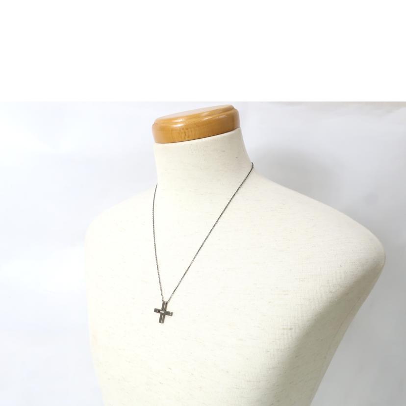 GUCCI グッチ/SVブラックルテニウムコーティング カットアウトGクロスネックレス 十字架 メンズ//Bランク/65