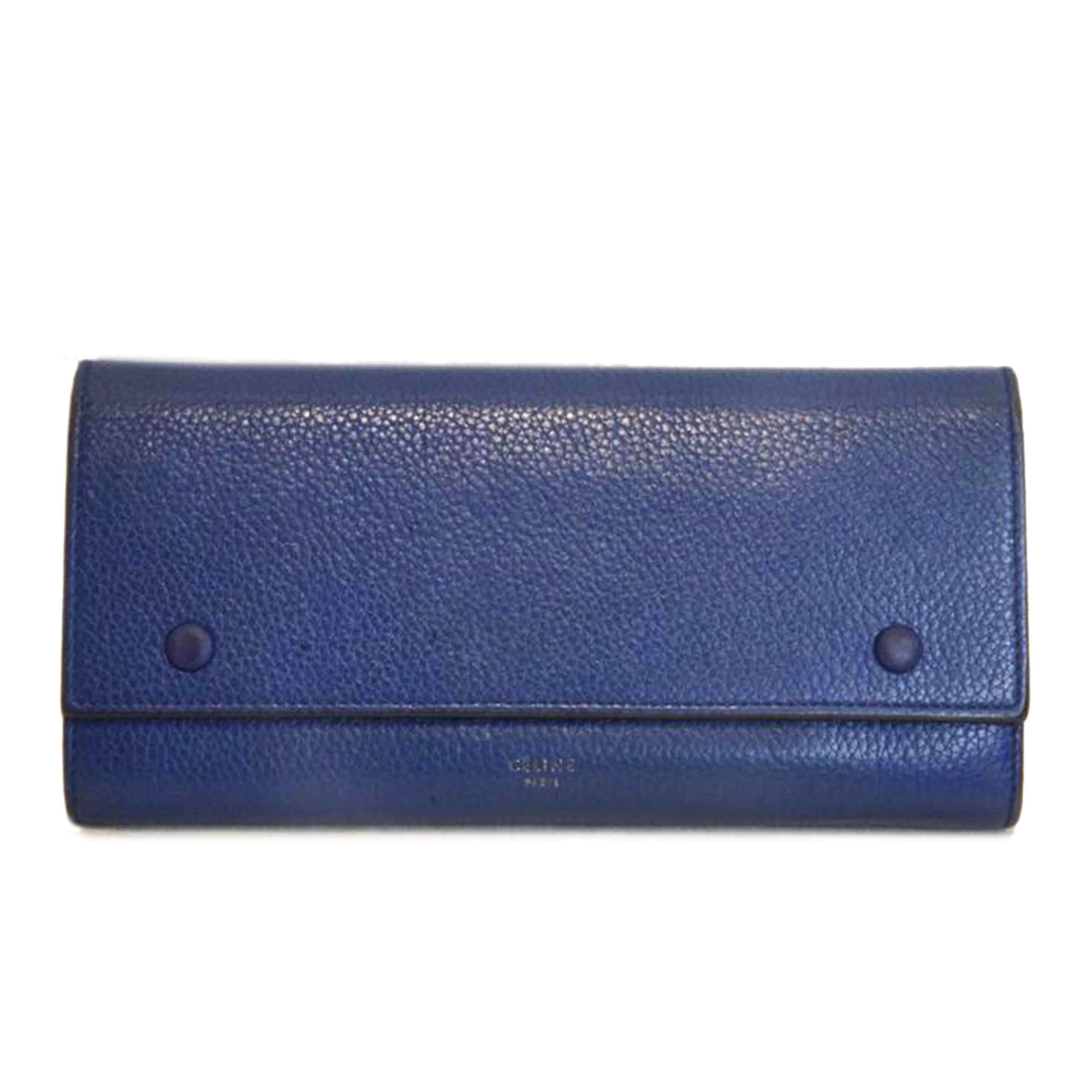 CELINE セリーヌ/ラージフラップマルチファンクションブルー//ABランク/92