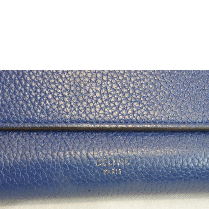 CELINE セリーヌ/ラージフラップマルチファンクションブルー//ABランク/92