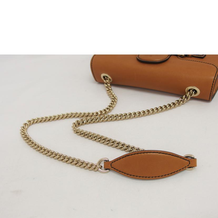 GUCCI グッチ レザーバッグ/エミリーホースビット/チェーンショルダーバッグ/ブラウン/283063//486***/ABランク/04