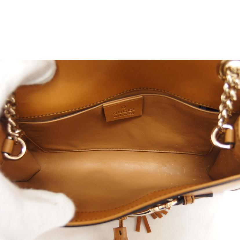 GUCCI グッチ レザーバッグ/エミリーホースビット/チェーンショルダーバッグ/ブラウン/283063//486***/ABランク/04