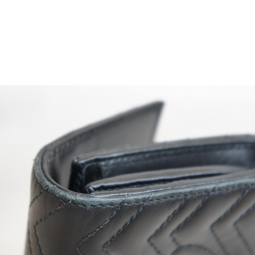 GUCCI グッチ/GGマーモントキルティングレザーウォレットブラック/598629//534***/Bランク/92