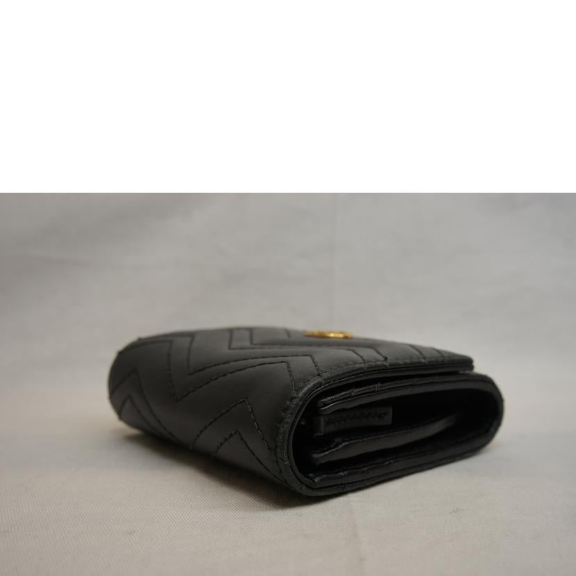 GUCCI グッチ/GGマーモントキルティングレザーウォレットブラック/598629//534***/Bランク/92