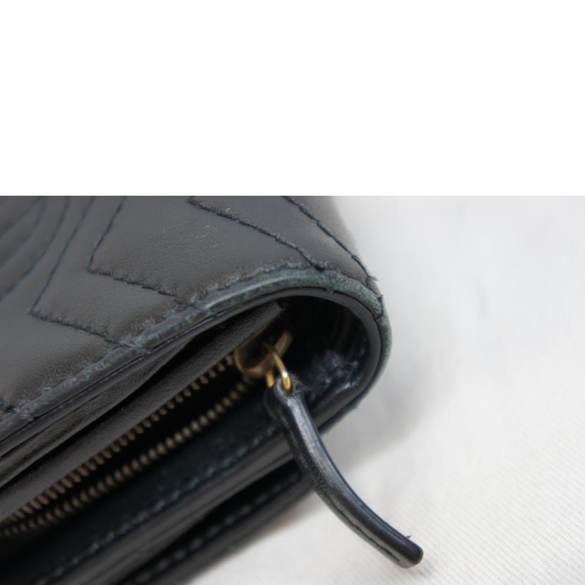 GUCCI グッチ/GGマーモントキルティングレザーウォレットブラック/598629//534***/Bランク/92
