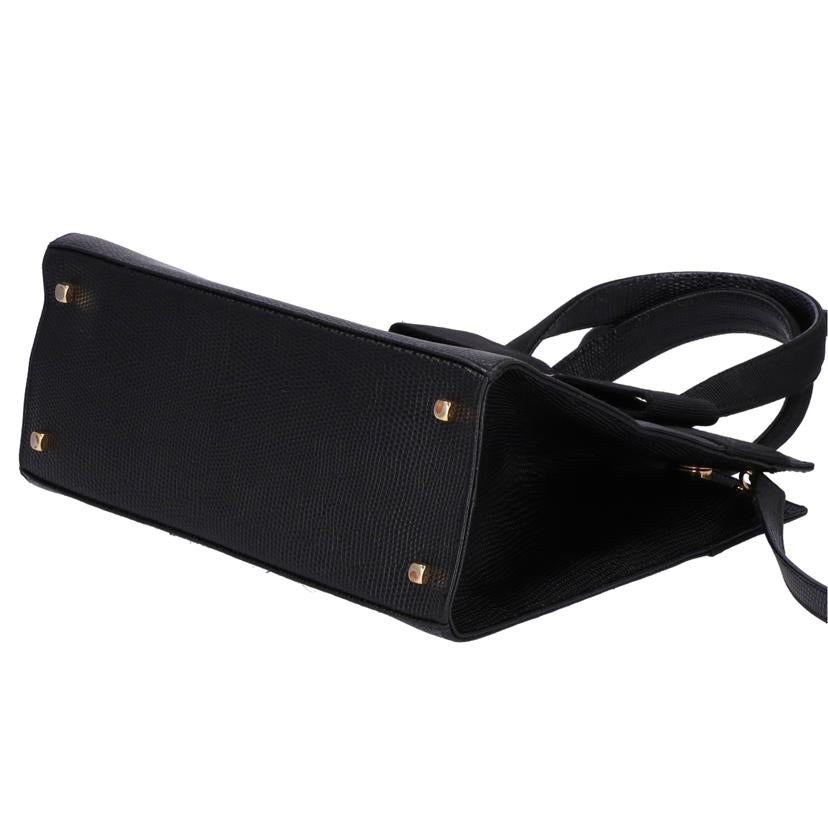 Salvatore Ferragamo サルバトーレ フェラガモ/ヴァラリボン リザード型押し2wayバッグ/AF-21 4178//Bランク/75