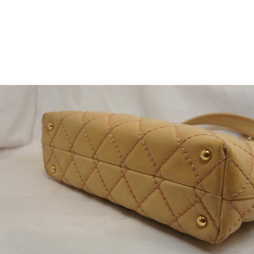 CHANEL シャネル/ラムスキンワイルドステッチチェーントートベージュ//779****/Bランク/92