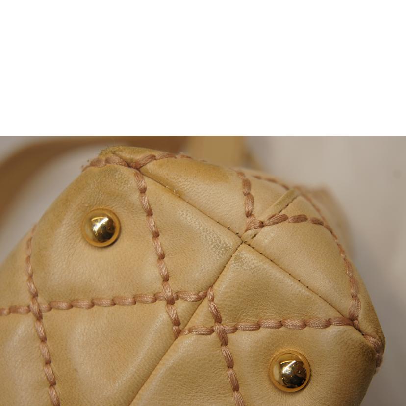 CHANEL シャネル/ラムスキンワイルドステッチチェーントートベージュ//779****/Bランク/92
