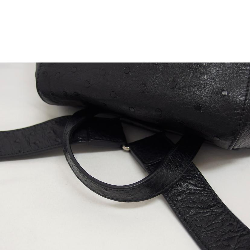 PRADA プラダ リュック レザー/オーストリッチ/バックパック/ブラック/1BZ006//7/Aランク/04