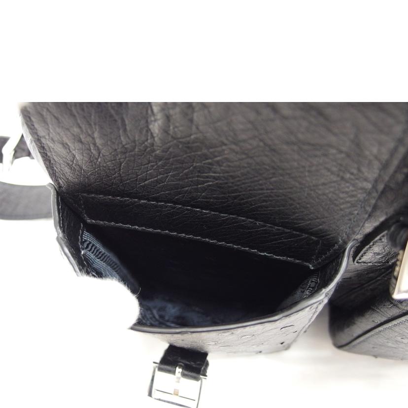 PRADA プラダ リュック レザー/オーストリッチ/バックパック/ブラック/1BZ006//7/Aランク/04