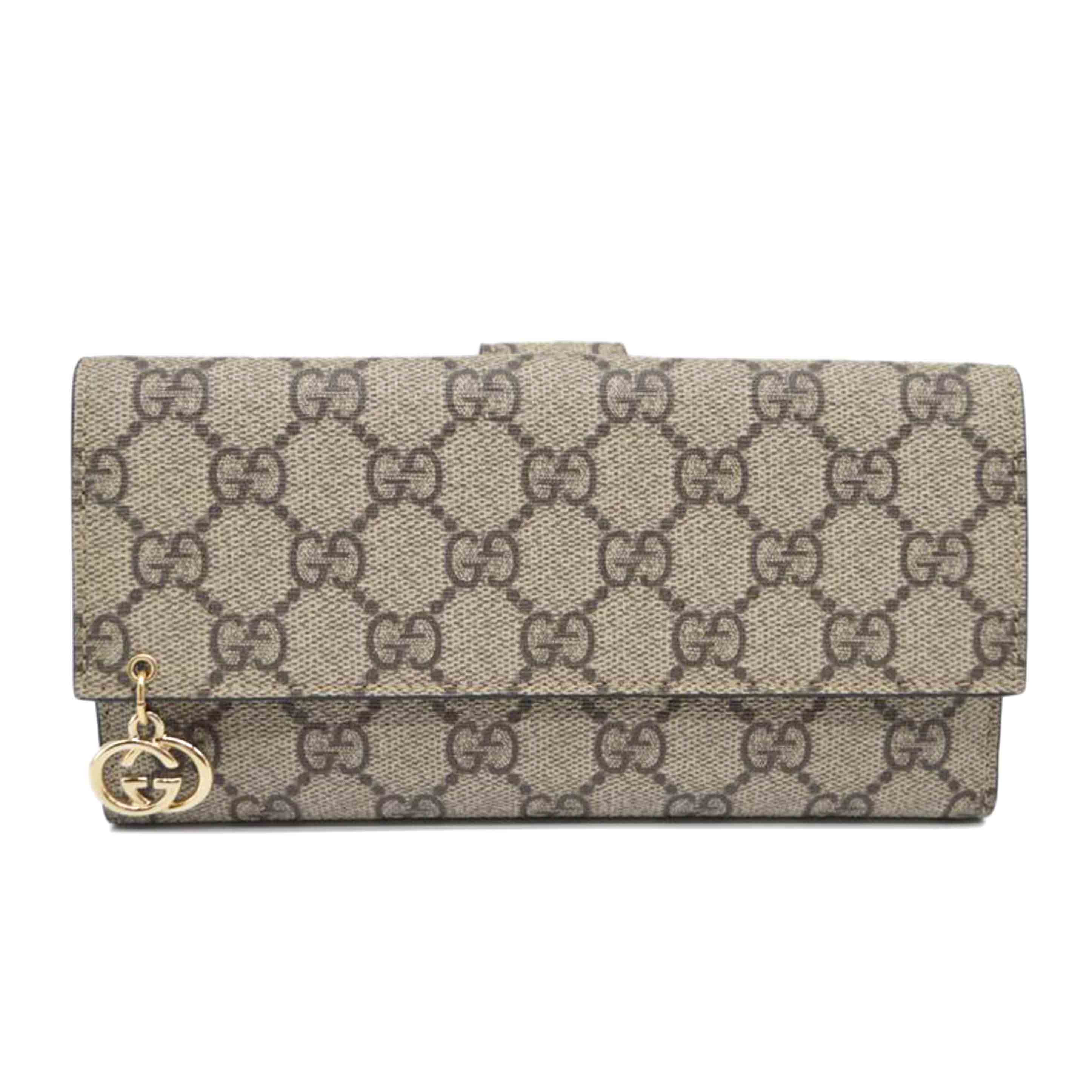 GUCCI グッチ/GGスプリームインターロッキングチャーム長財布/212104//214*/SAランク/89