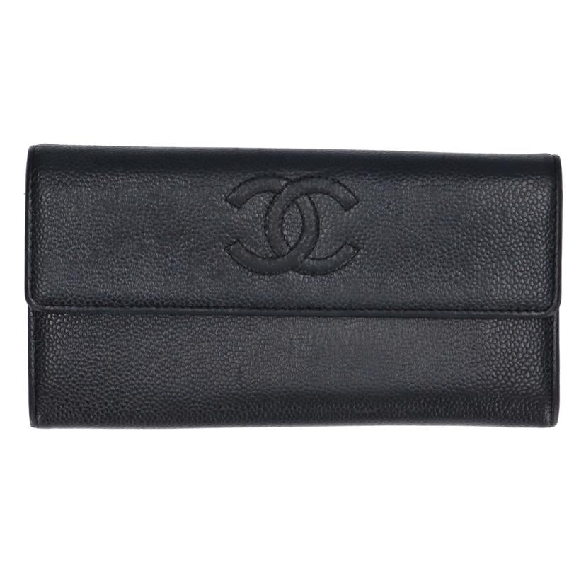 CHANEL シャネル/ココマーク二つ折り長財布/キャビアスキン//169*****/BCランク/75